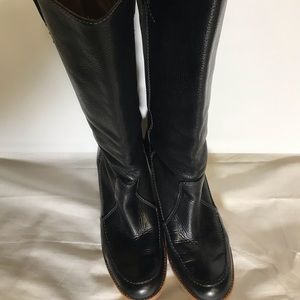 Michael kors leather wedge heel boots.